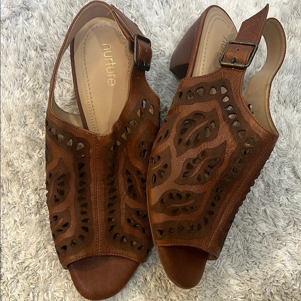 Nurture by Lamaze Brown Sandals with Studded Perforations
